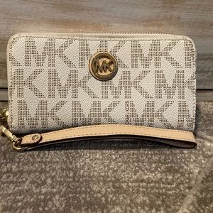 MK cream color wallet - 7”x3.5”